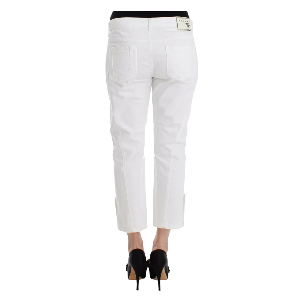 Ermanno Scervino Witte Cropped Jeans voor Verfijnde Stijl White Dames