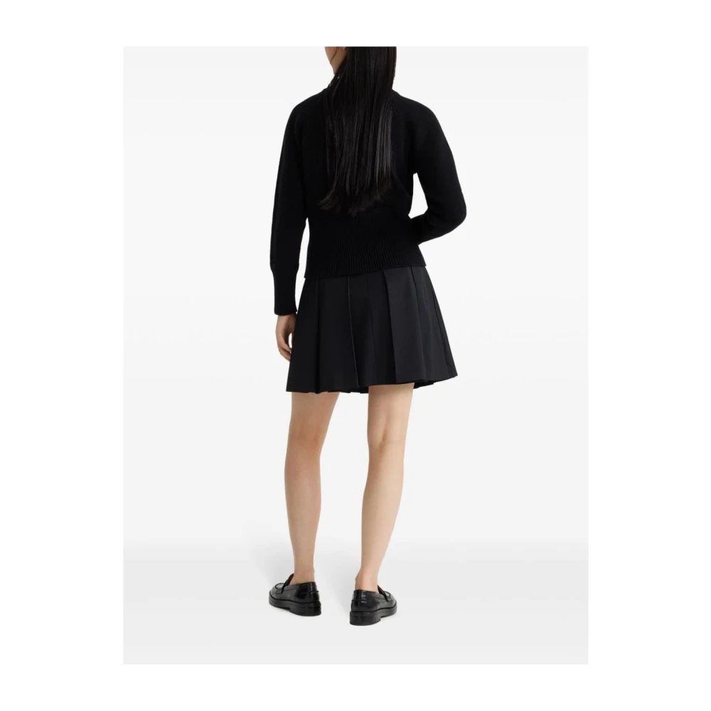 Patou Zwarte Wollen Geplooide Rok Black Dames