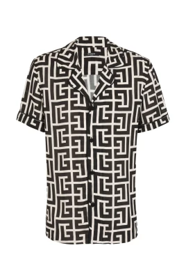Pyjamasskjorta med monogramtryck