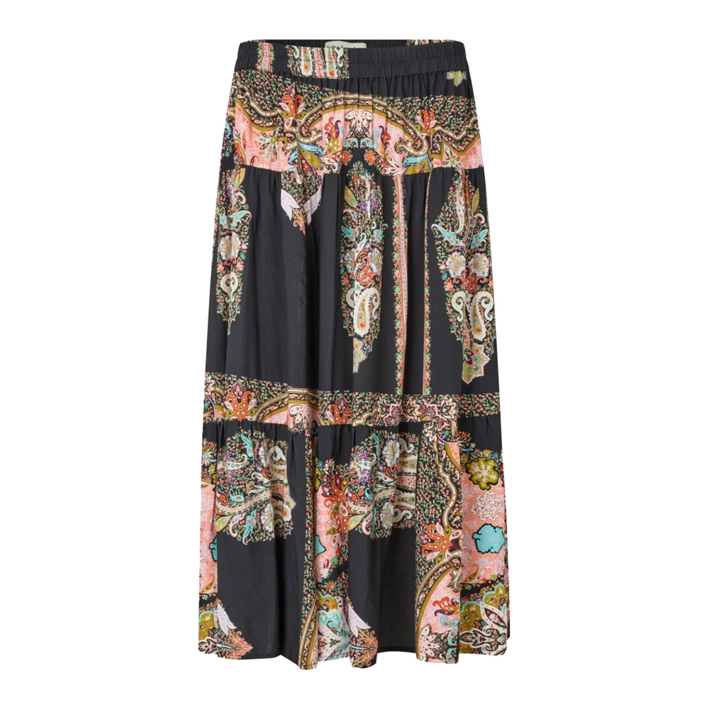 Lollys Laundry Zwarte Bloemenprint Rok Multicolor Dames