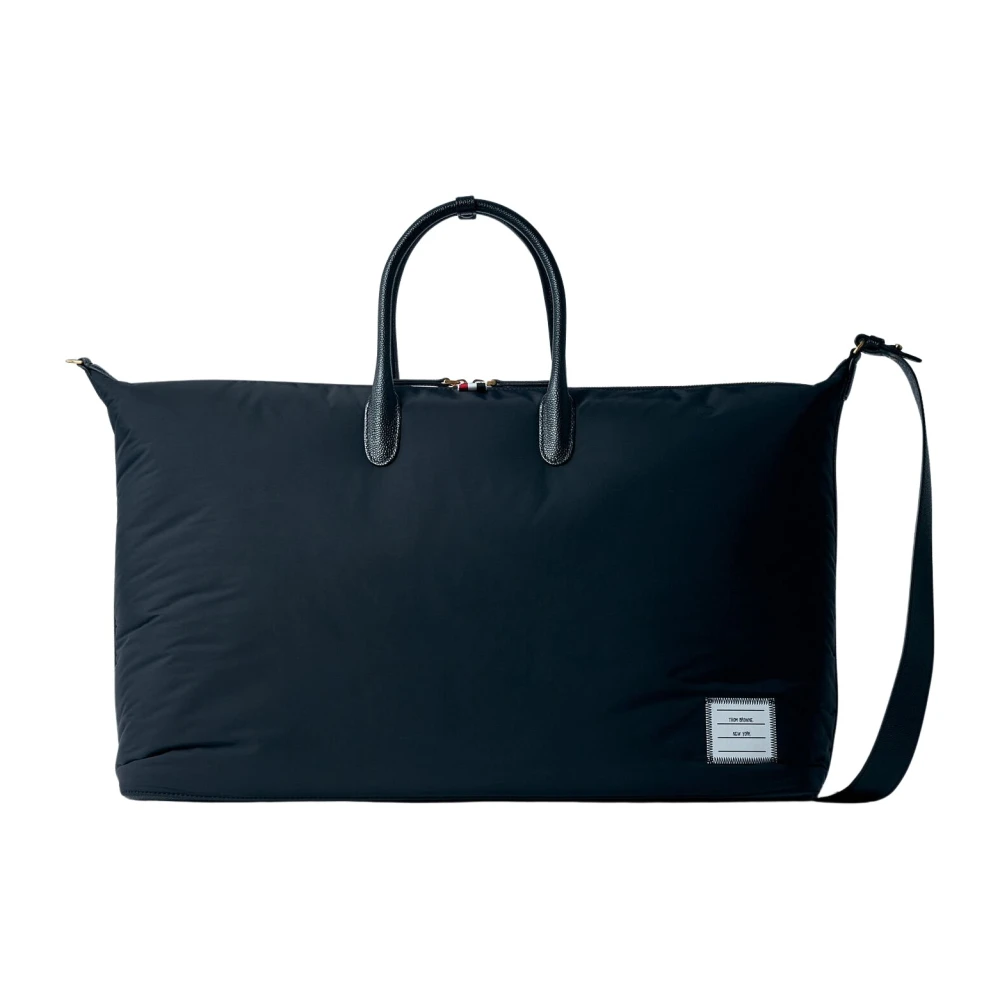 Thom Browne Men's Black Logo Patch Duffle Bag - Weekend Bags - One Size - Bags