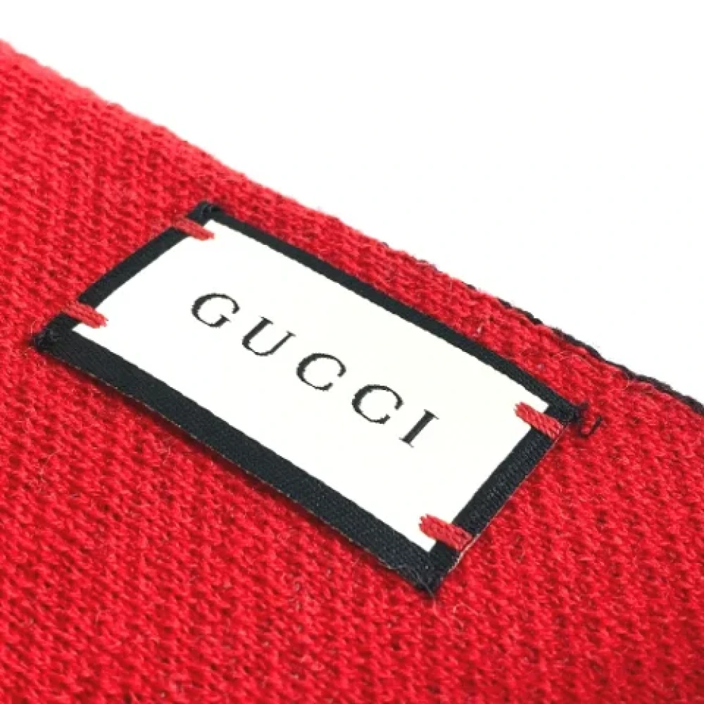 Gucci Vintage Pre-owned Wool scarves Black Heren