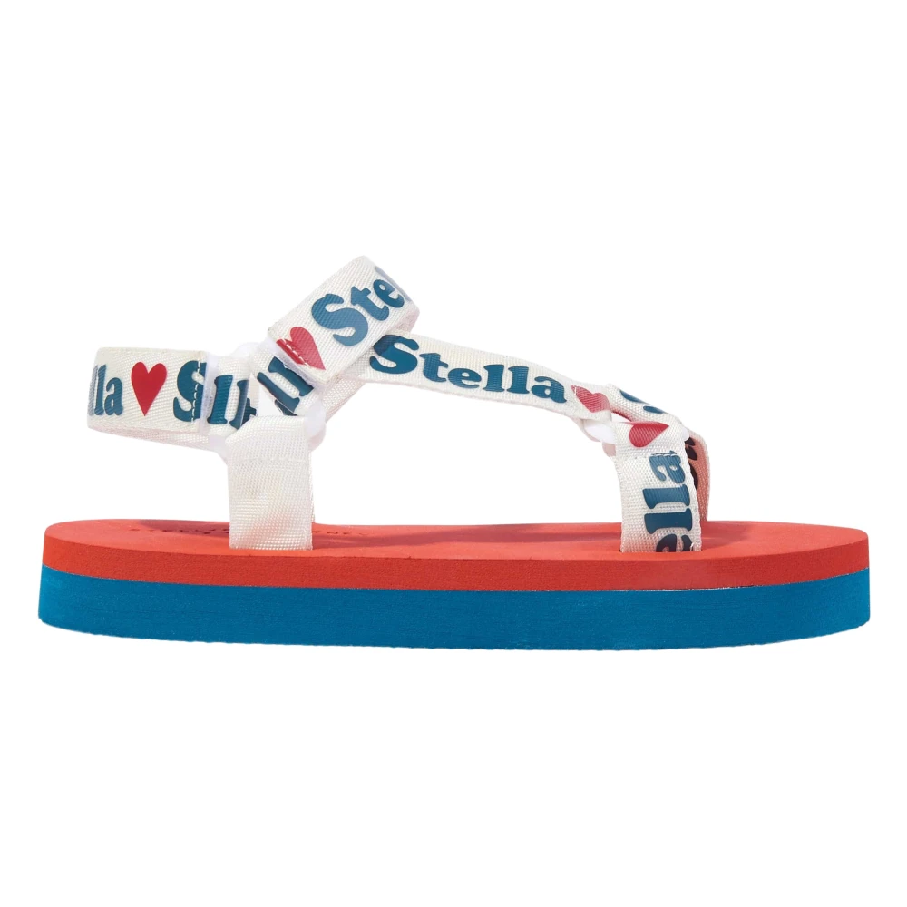 Stella Mccartney Girls Multicolor Kids Sandals, 35 Eu, Multicolour Logo Tape Sandals For