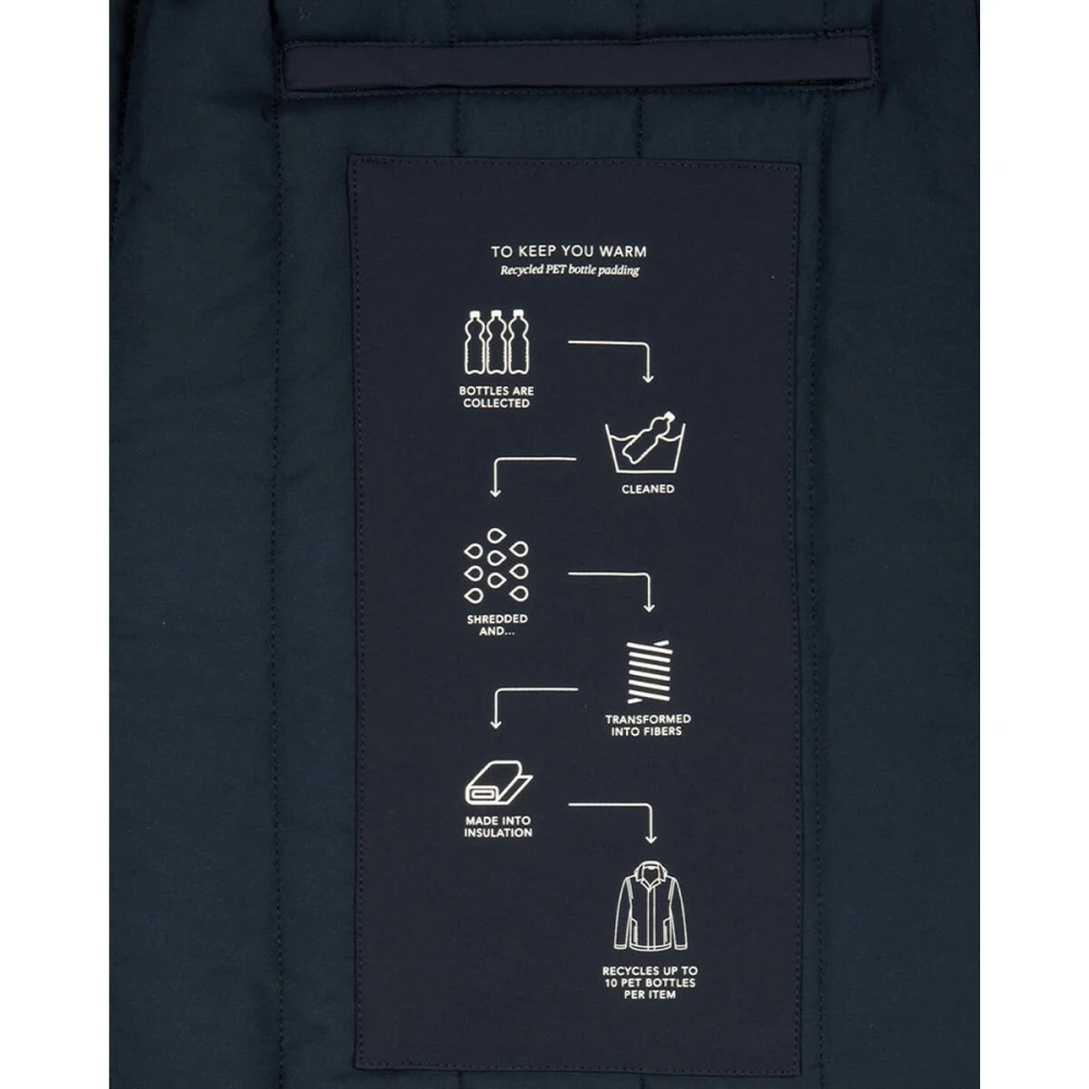 Profuomo Regenjas Lang Marineblauw Blue Heren