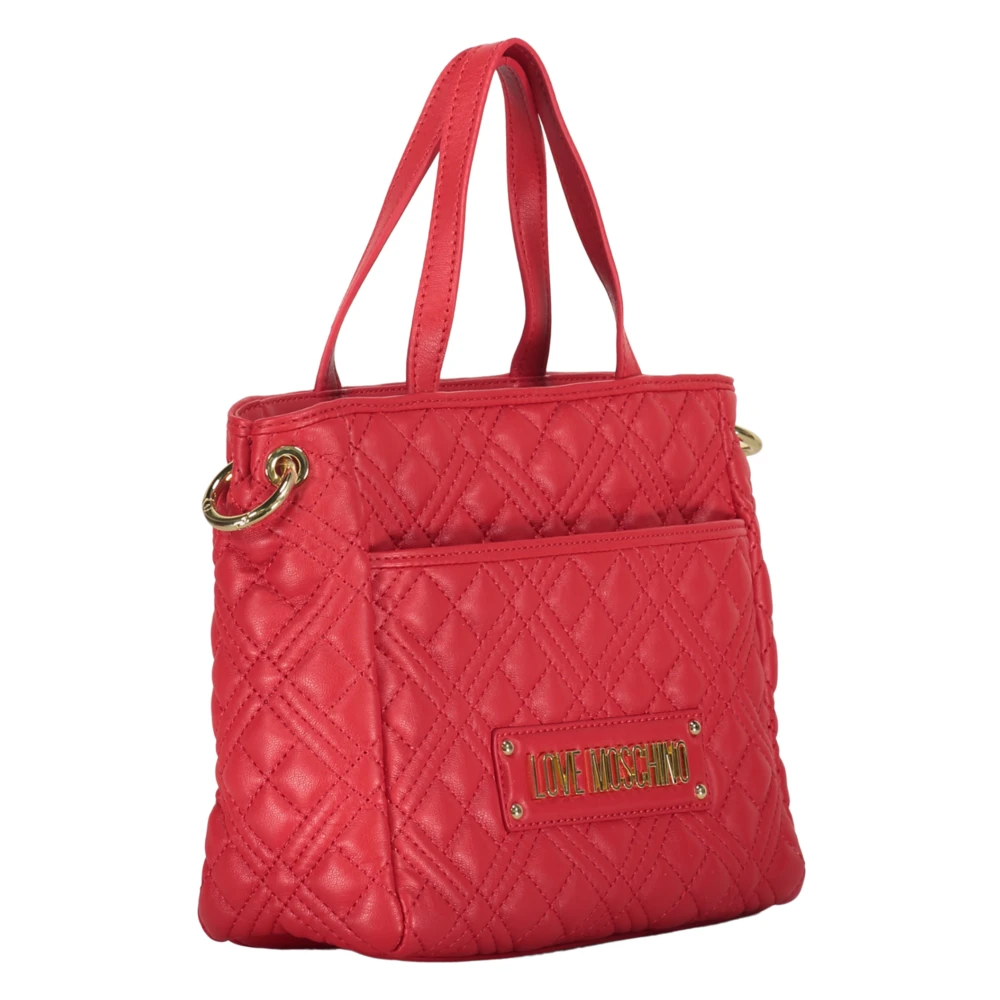 Love Moschino Gewatteerde Handtas met Afneembare Clutch Red Dames