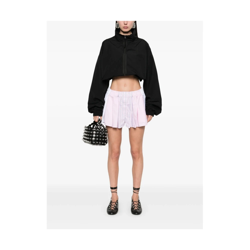 alexander wang Roze Geplooide Streep Elastische Taille Rok Pink Dames