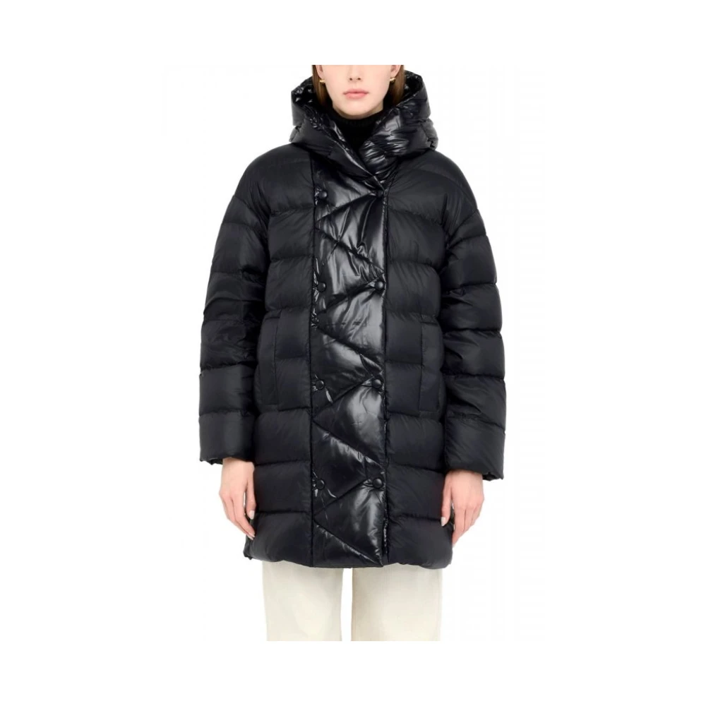 Liu Jo Vrouw Zwart Jassen Dames, S, Nylon, Gewatteerde Nylon Jas