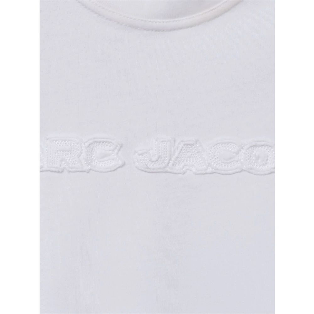 Marc Jacobs Wit Logo Katoenen T-shirt Ronde Hals White Dames