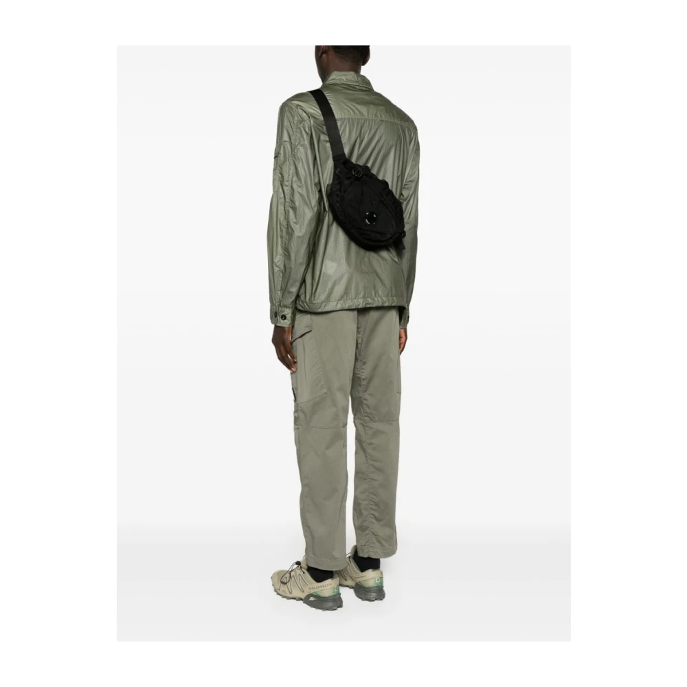 C.P. Company Zwarte Nylon Heuptas met Mesh Paneel Black Heren