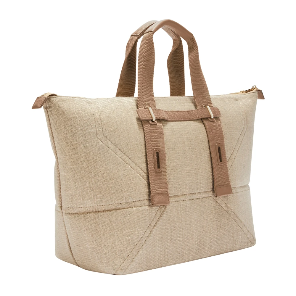 Furla Canvas Tote Tas met Verstelbare Banden Beige Dames