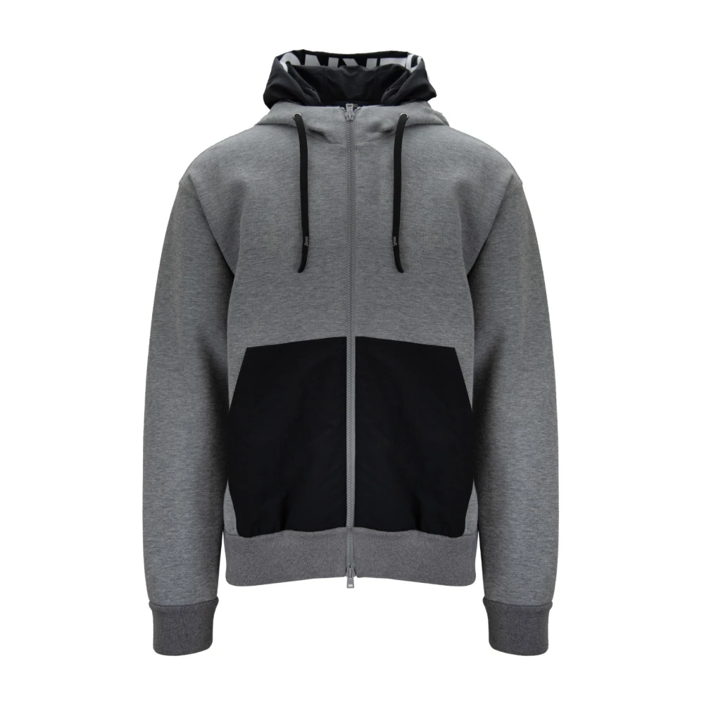 Herno Mannelijk Grijs Hoodies & Sweatvesten Heren, L, Katoen, Herenjas Met Dubbele Capuchon
