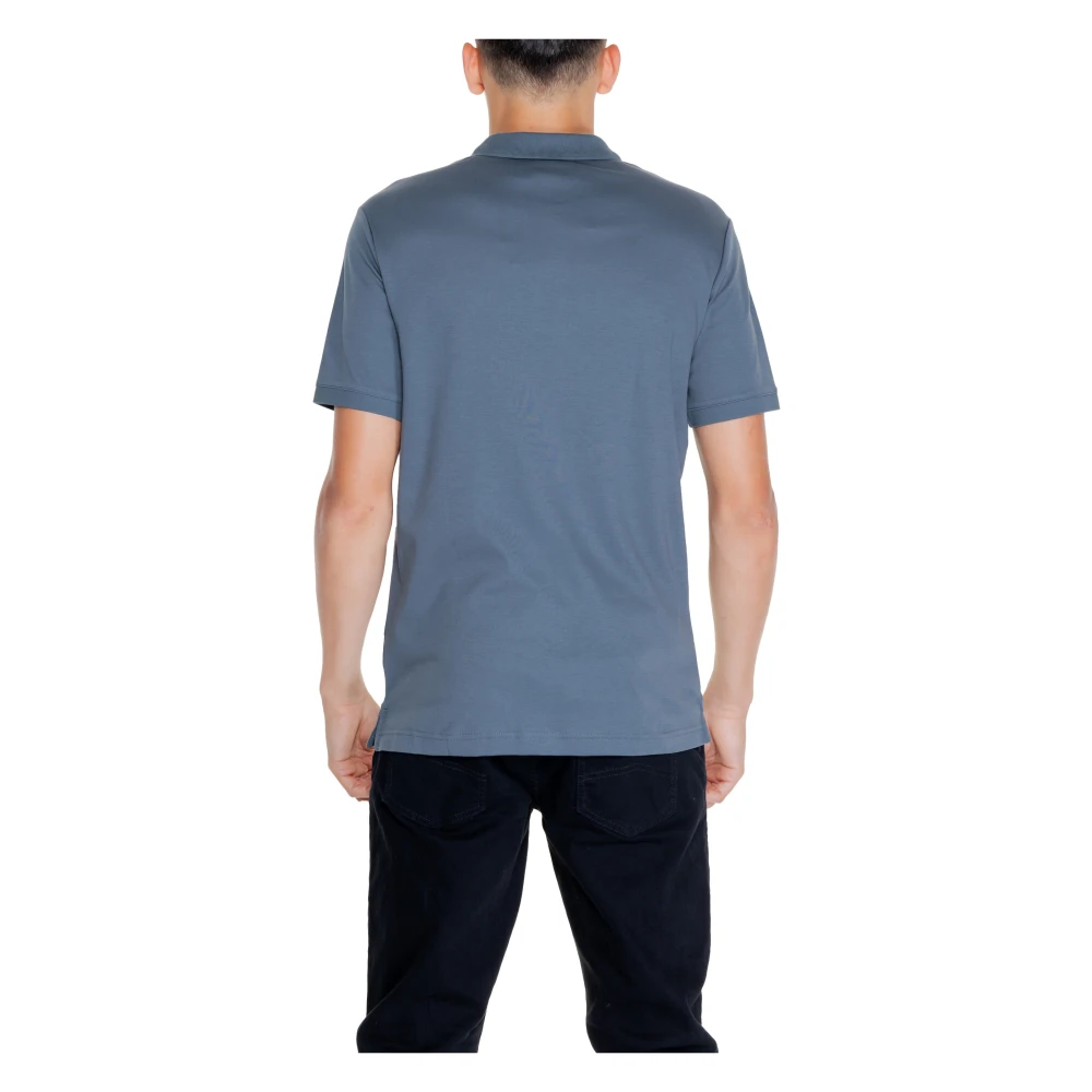 Calvin Klein Grijze Katoenen Polo met knoopsluiting Blue Heren
