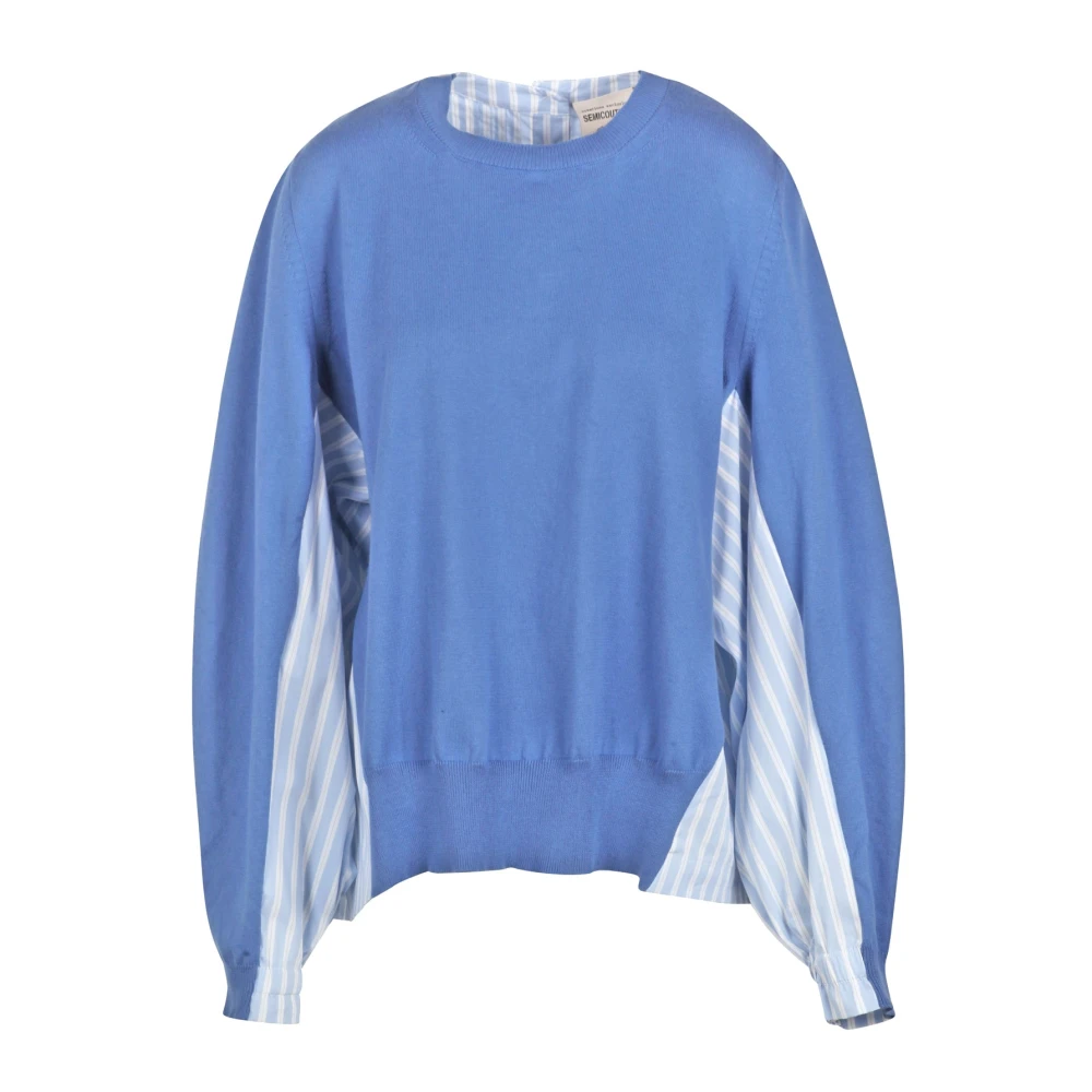 Semicouture Katoenen Shirt met Poplin Details Blue Dames