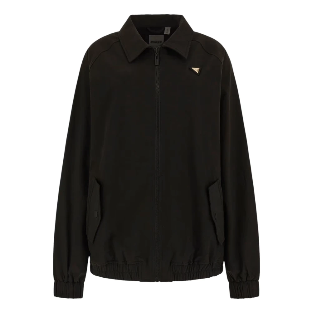 Guess Women's Black Full-Length Zip Sweatshirt - Zip-Throughs - M - Sweatshirts & Hoodies