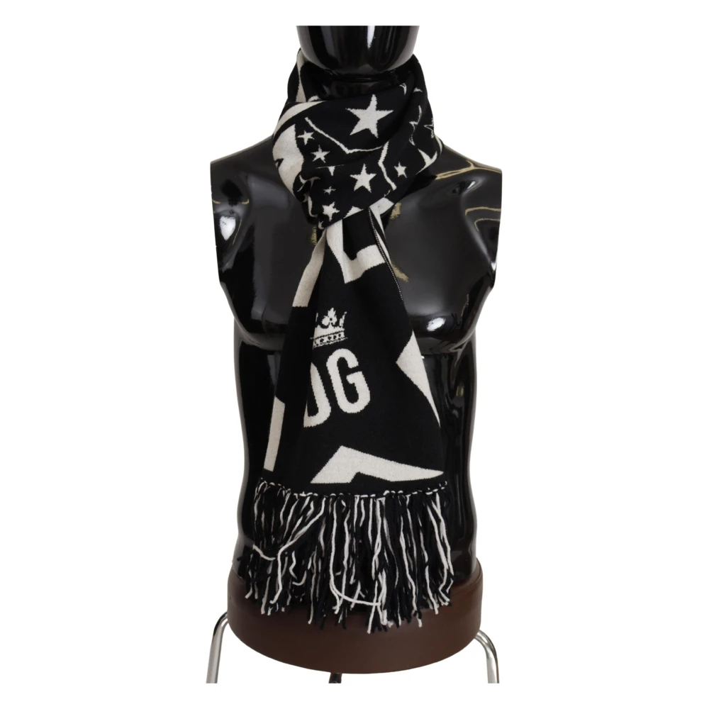 Dolce & Gabbana Luxe Heren Wol Kasjmier Sjaal Black Unisex