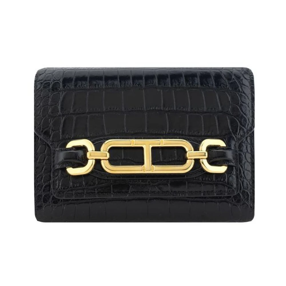 Tom Ford Mini Schoudertas van Kalfsleer met Ketting Black Dames