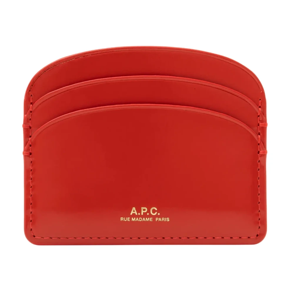 A.p.c. Unisex Röd Accessoarer One Size, Läder, Demi-Lune Cardholder