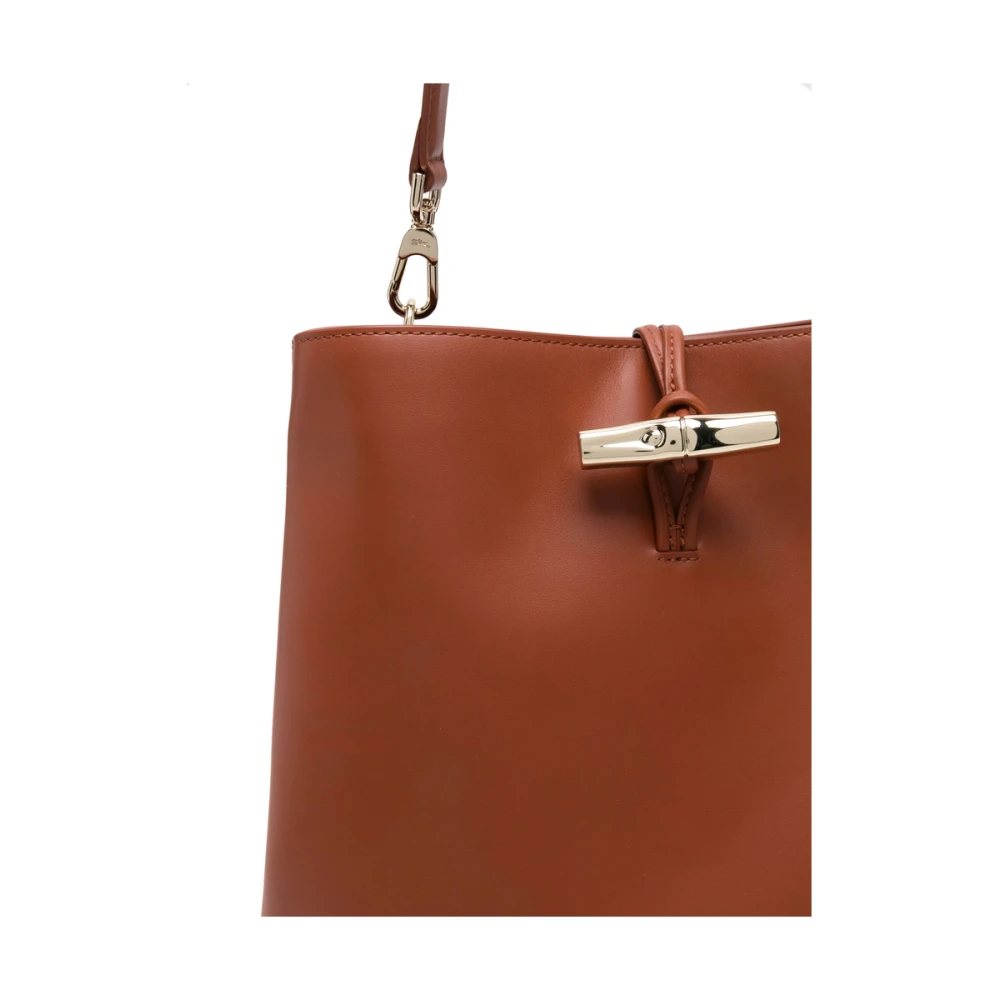 Longchamp Bruine Foliage Schoudertas met Toggle Brown Dames