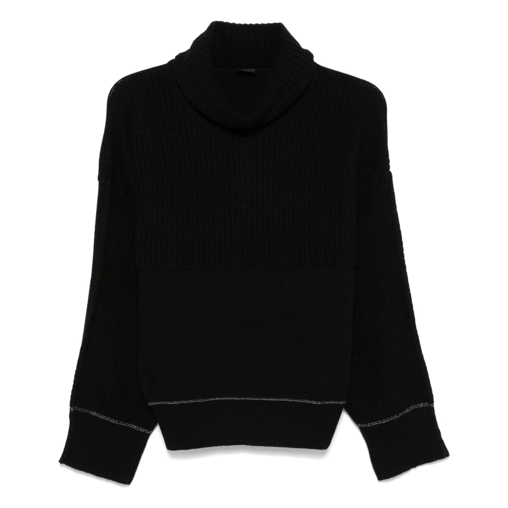 Pinko Women's Black Turtlenecks, L, Vigne Turtleneck