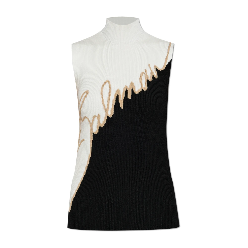 Balmain Geribbelde top Black Dames