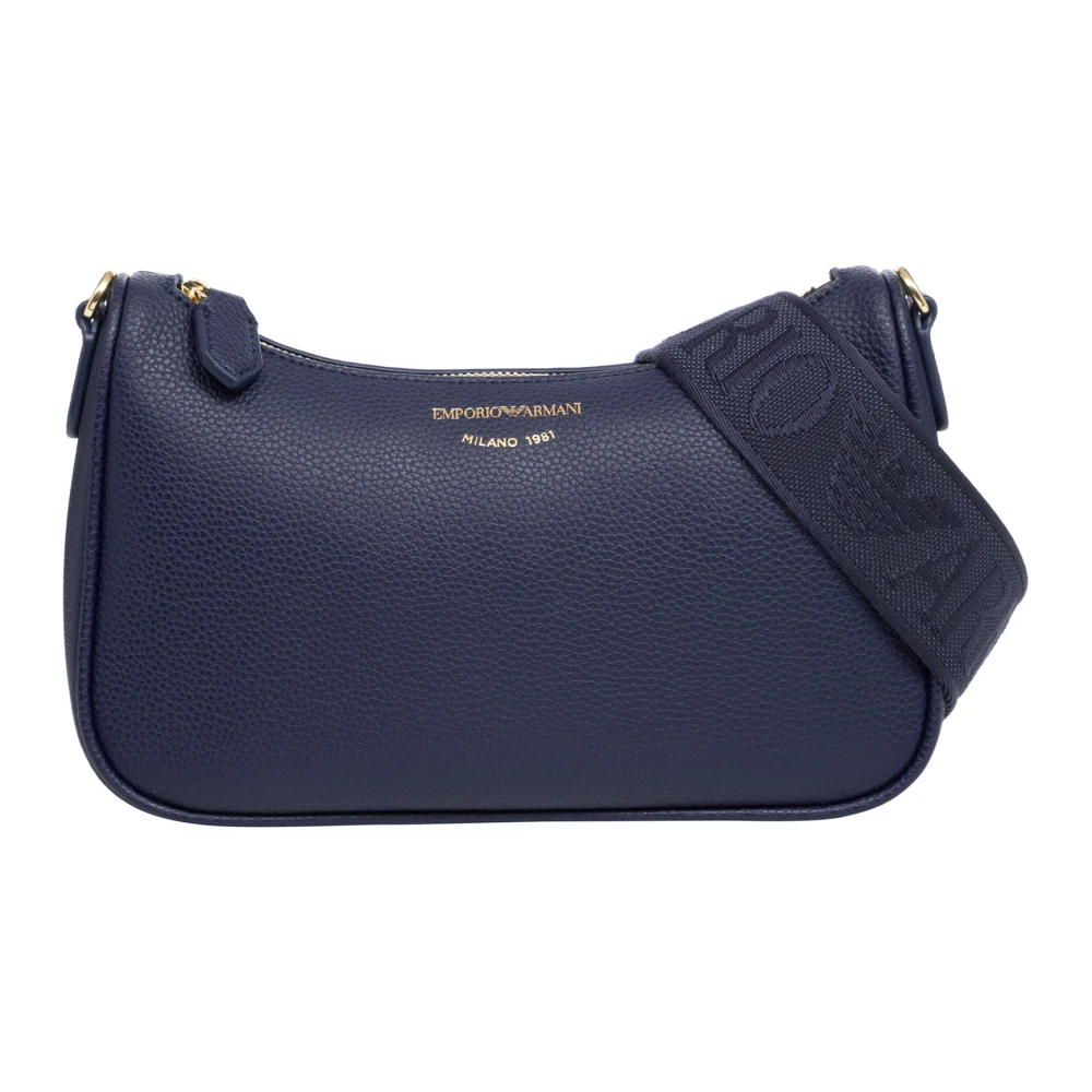Emporio Armani Stijlvolle Hobo Tas met Verstelbare Band Blue Dames
