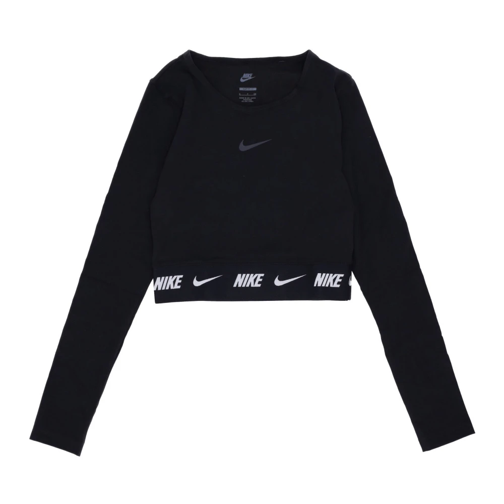 Nike Sportswear Crop Tape Longsleeve Top Black Dames