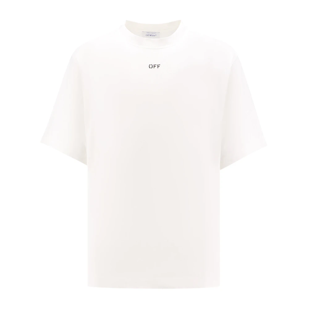 Off White Katoenen Crew-neck T-shirt met Print White Heren