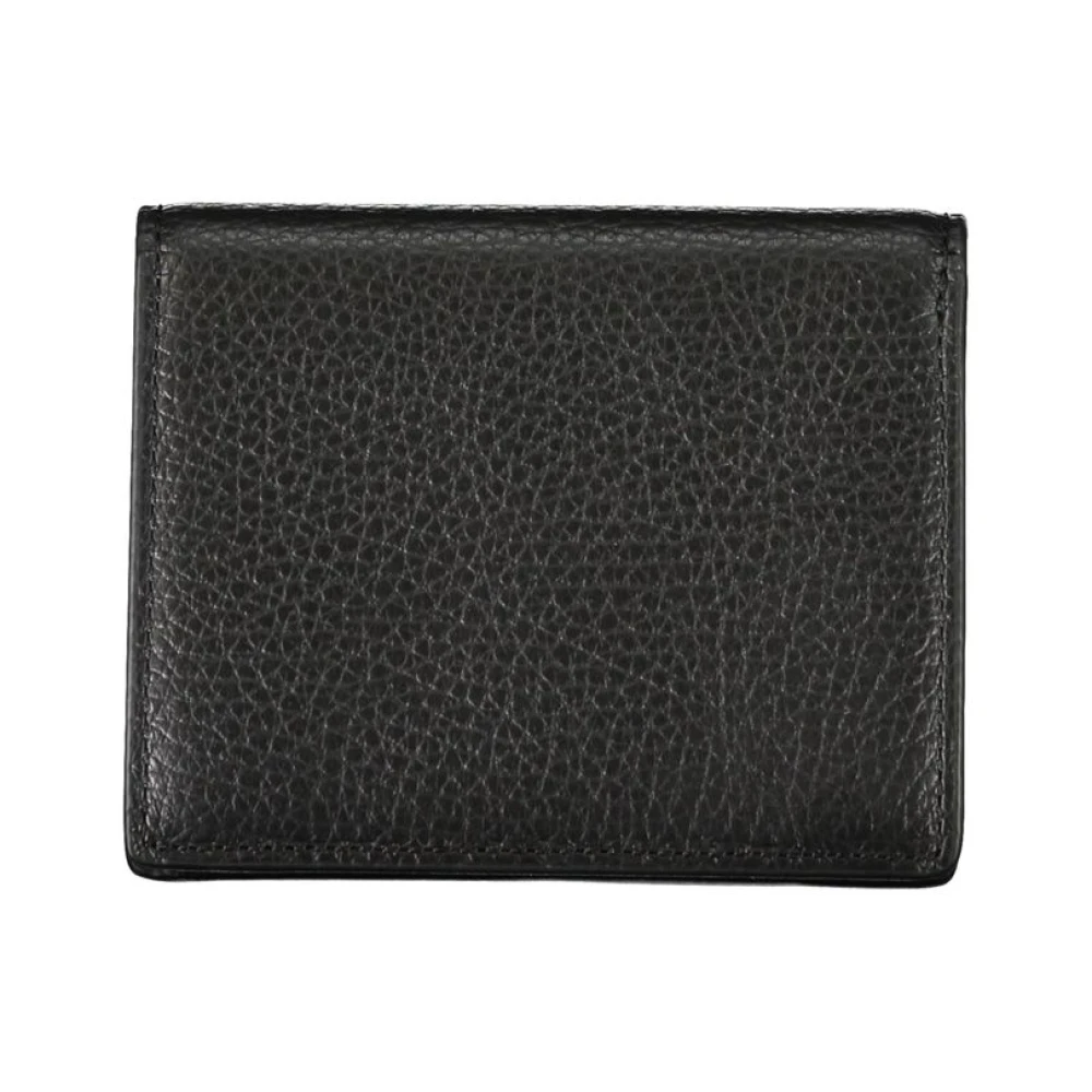 Coccinelle Zwarte Leren Portemonnee met Automatische Sluiting Black Heren