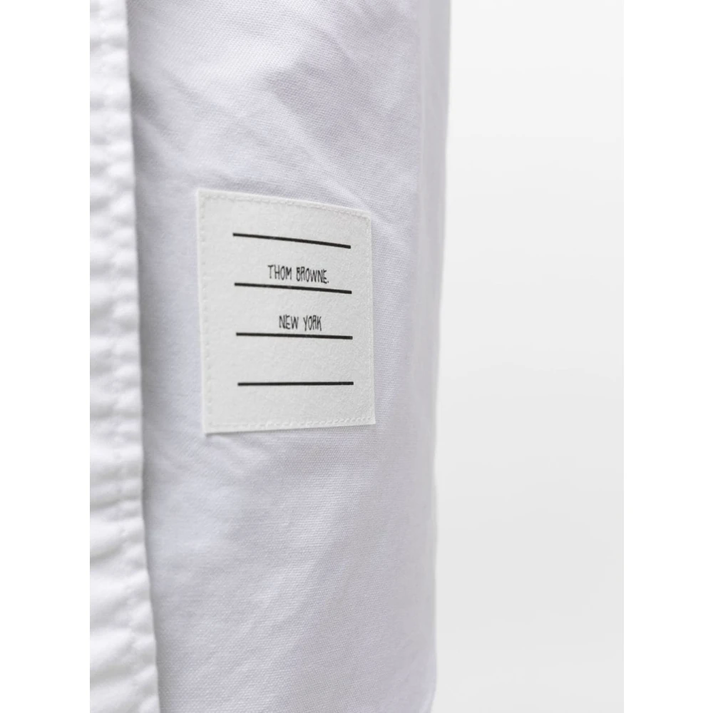 Thom Browne Logo-Patch Katoenen Overhemdjurk White Dames