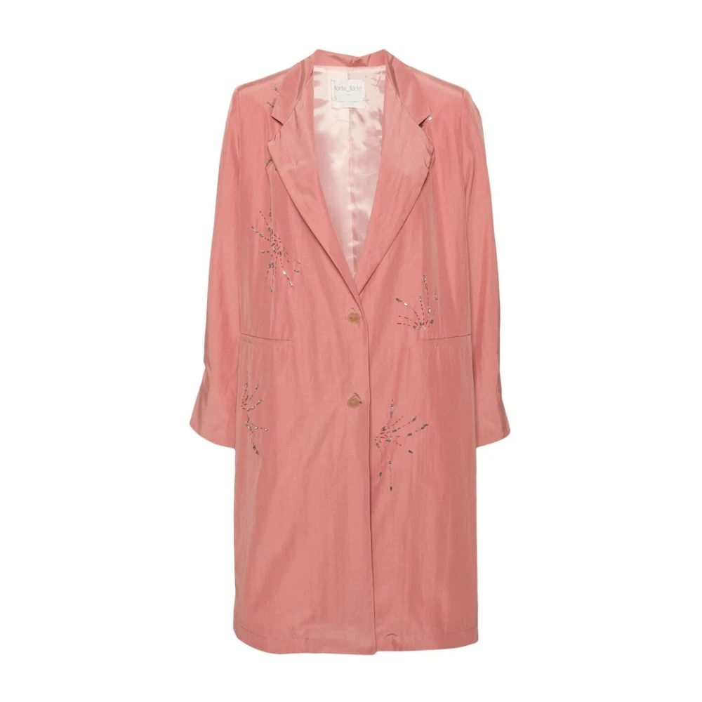 Forte Single-Breasted Coats Pink Dames