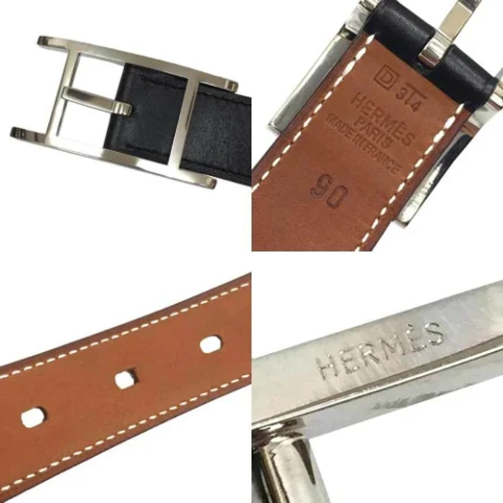 Hermès Vintage Pre-owned Leather belts Black Dames