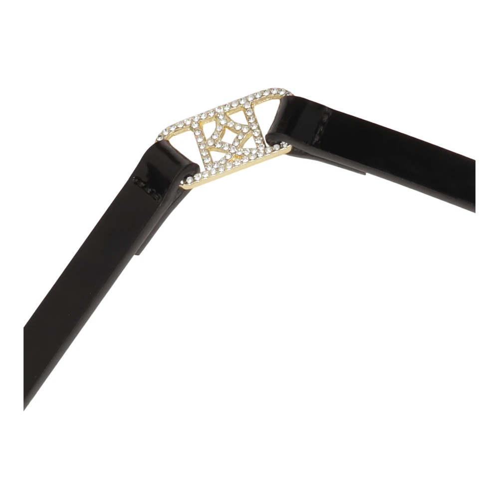 Kazar Smalle zwarte riem met gouden ketting Black Dames