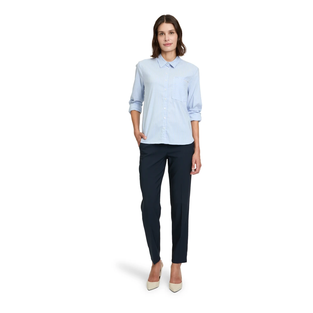 Betty Barclay Gestreepte Blouse met Kraag Blue Dames