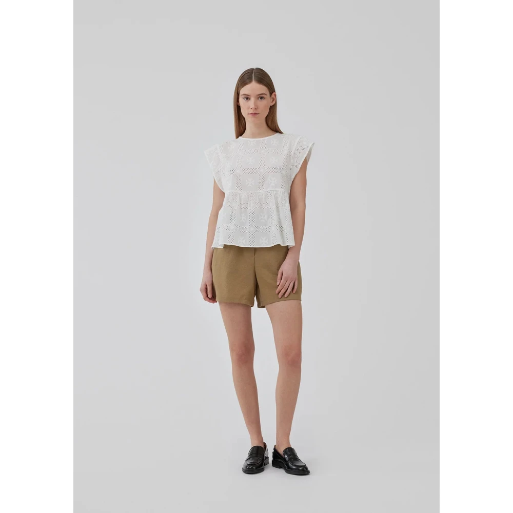 Modström Witte Broderie Anglaise Hollyn Top White Dames