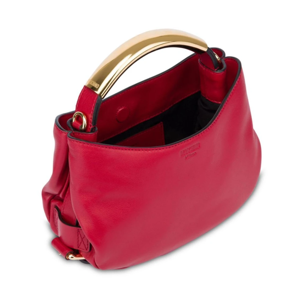 Moschino Rode leren schoudertas met magnetische sluiting Red Dames