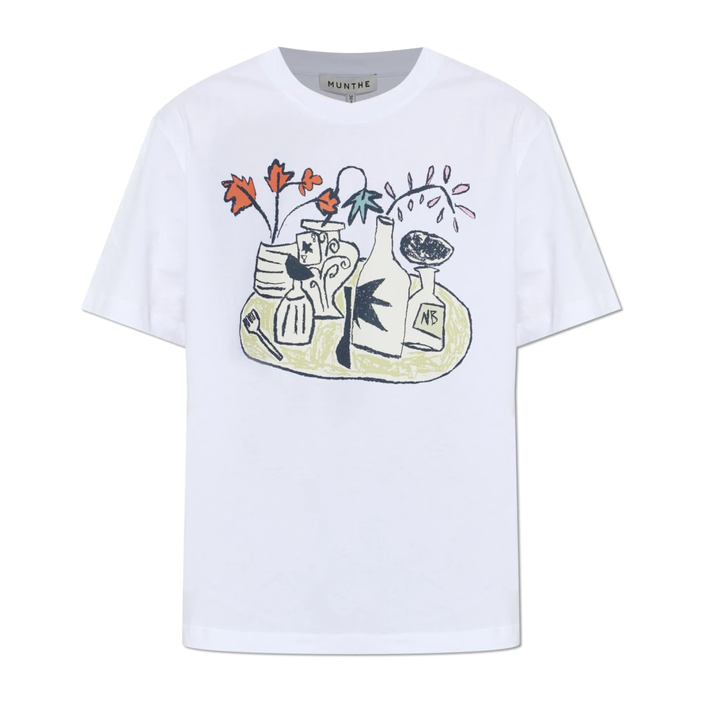 Munthe Women's White Ballon T-Shirt - T-Shirts - M - Tops