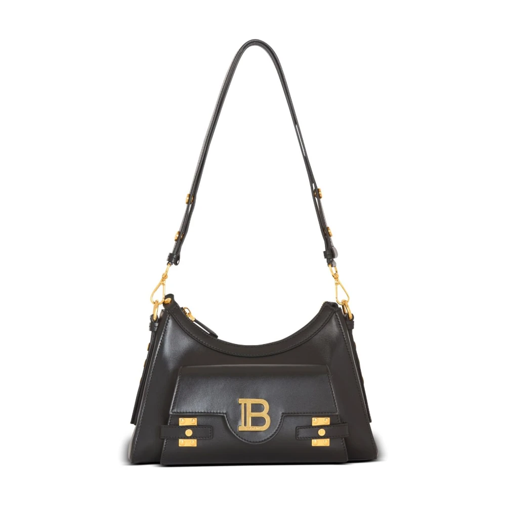 Balmain Leren Schoudertas B-Buzz Stijl Black Dames