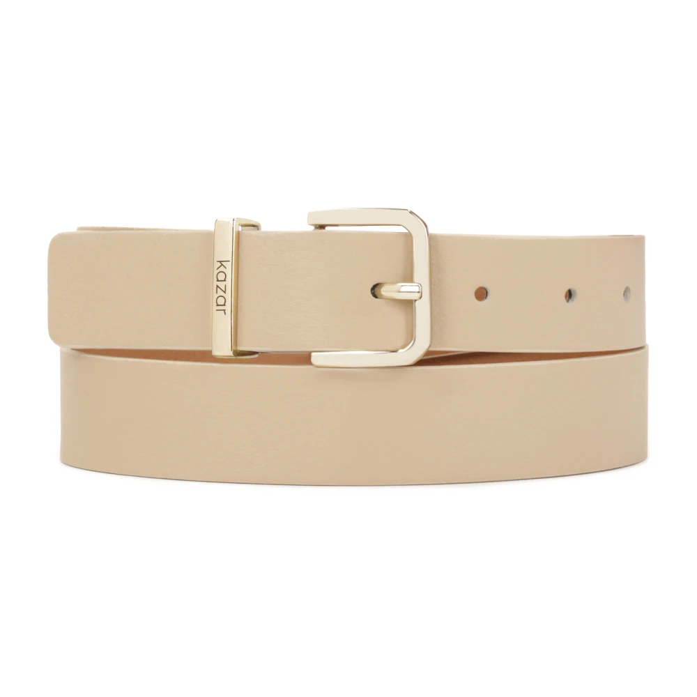 Kazar Beige riem met metalen riemlus met logo Beige Dames
