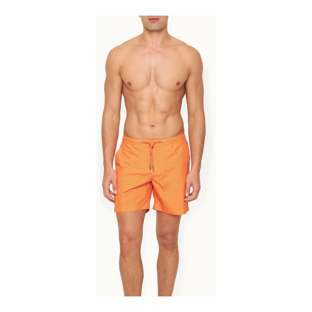 Orlebar Brown Hexagon Oranje Bulldog Zwembroek Orange Heren