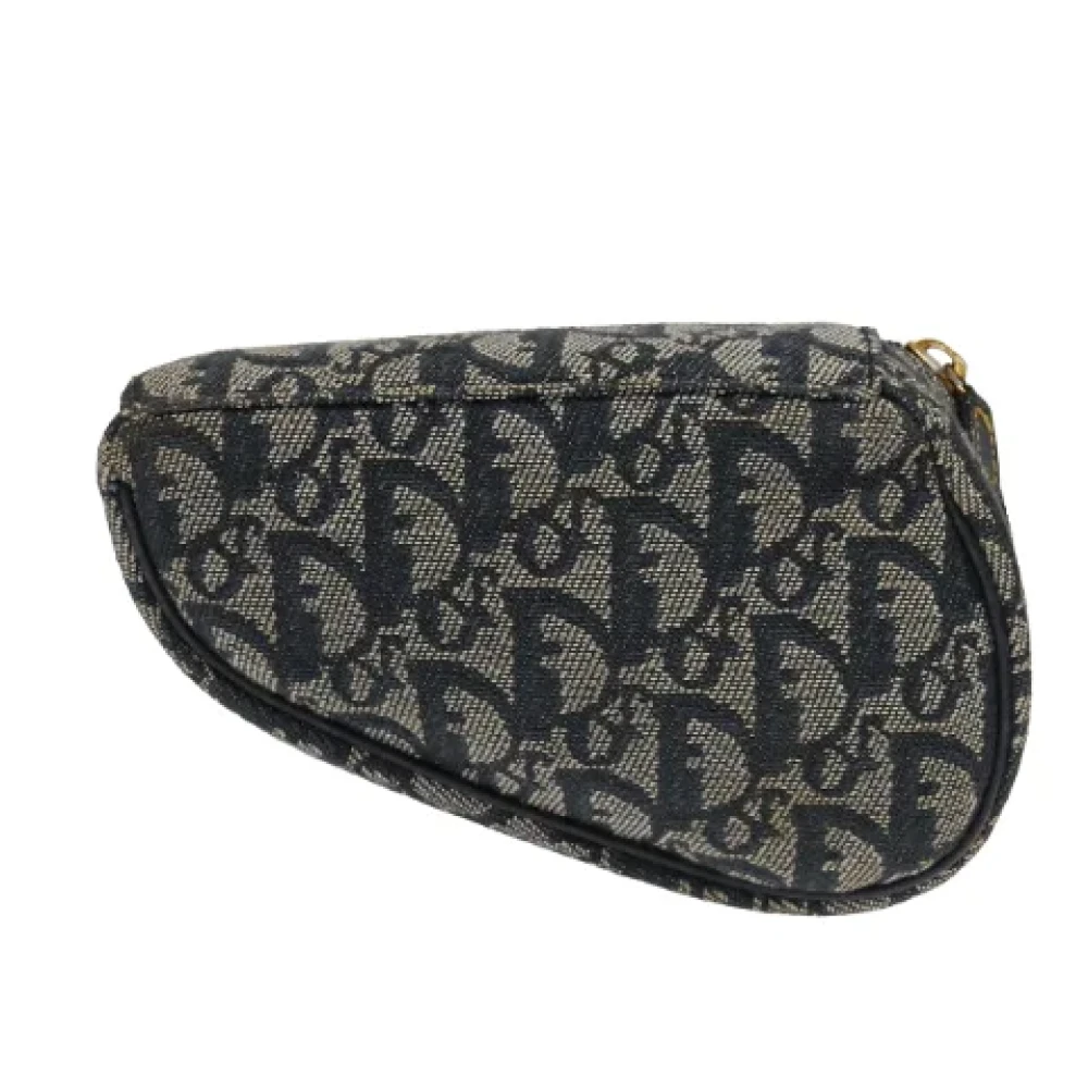 Dior Vintage Pre-owned Canvas clutches Black Dames