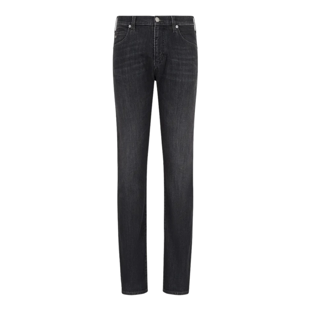 Emporio Armani Zwarte Gewassen Denim Jeans Black Heren