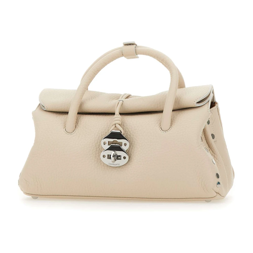 Zanellato Witte leren handtas met bovenhandvat White Dames