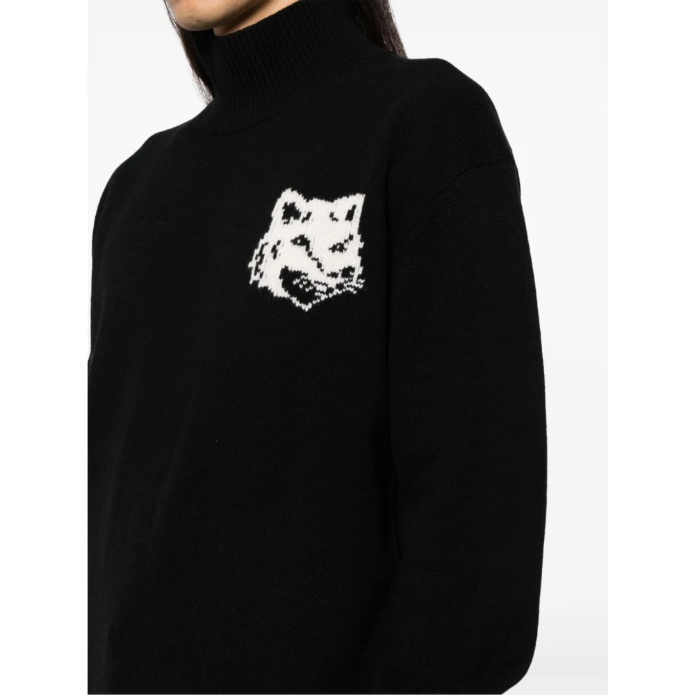 Maison Kitsuné Zwarte Sweatshirt Aw24 Herenmode Black Heren
