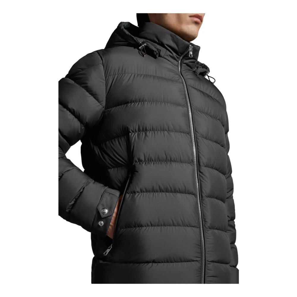 Moncler Korte Donsjas met Afneembare Capuchon Black Heren