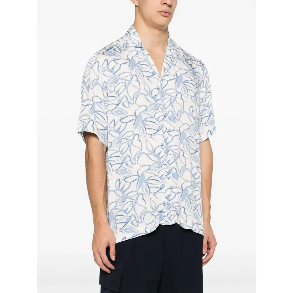 Tagliatore Short Sleeve Shirts Blue Heren