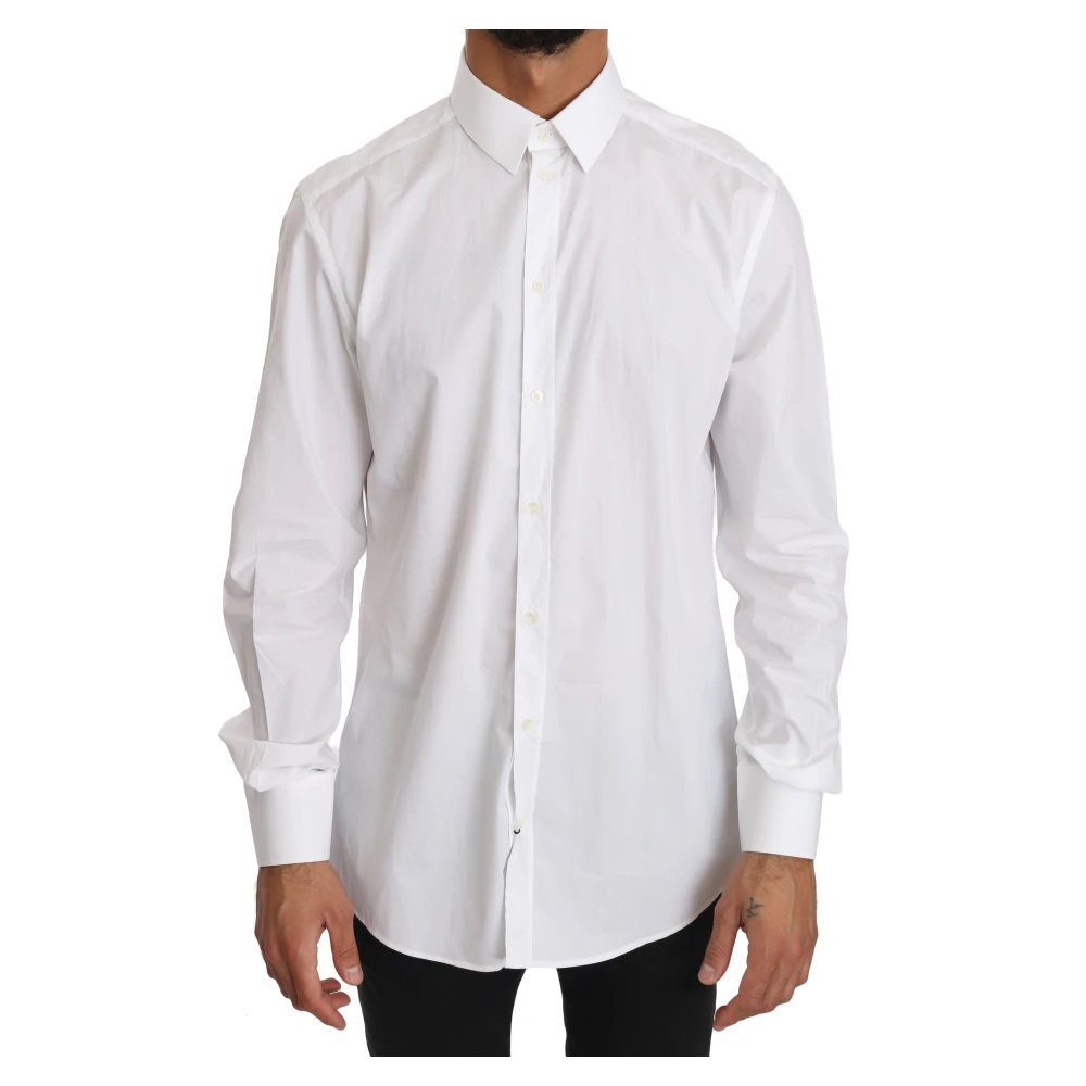 Dolce & Gabbana Elegant Slim Fit Overhemd White Heren