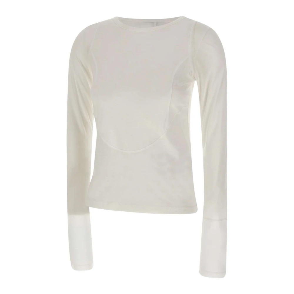 LOW Classic Witte Rayon Sweater met Inzet Ontwerp White Dames