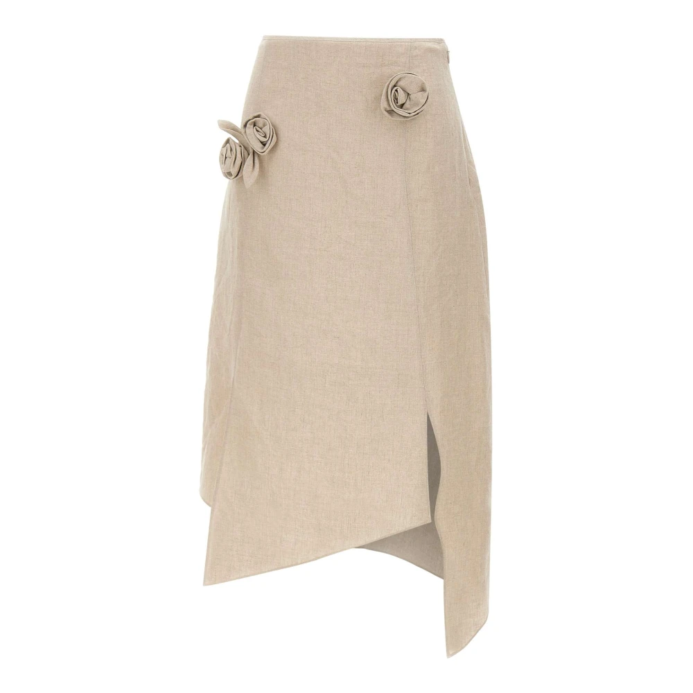 Coperni Women's Beige Flower Skirt - Midi Skirts - S - Skirts