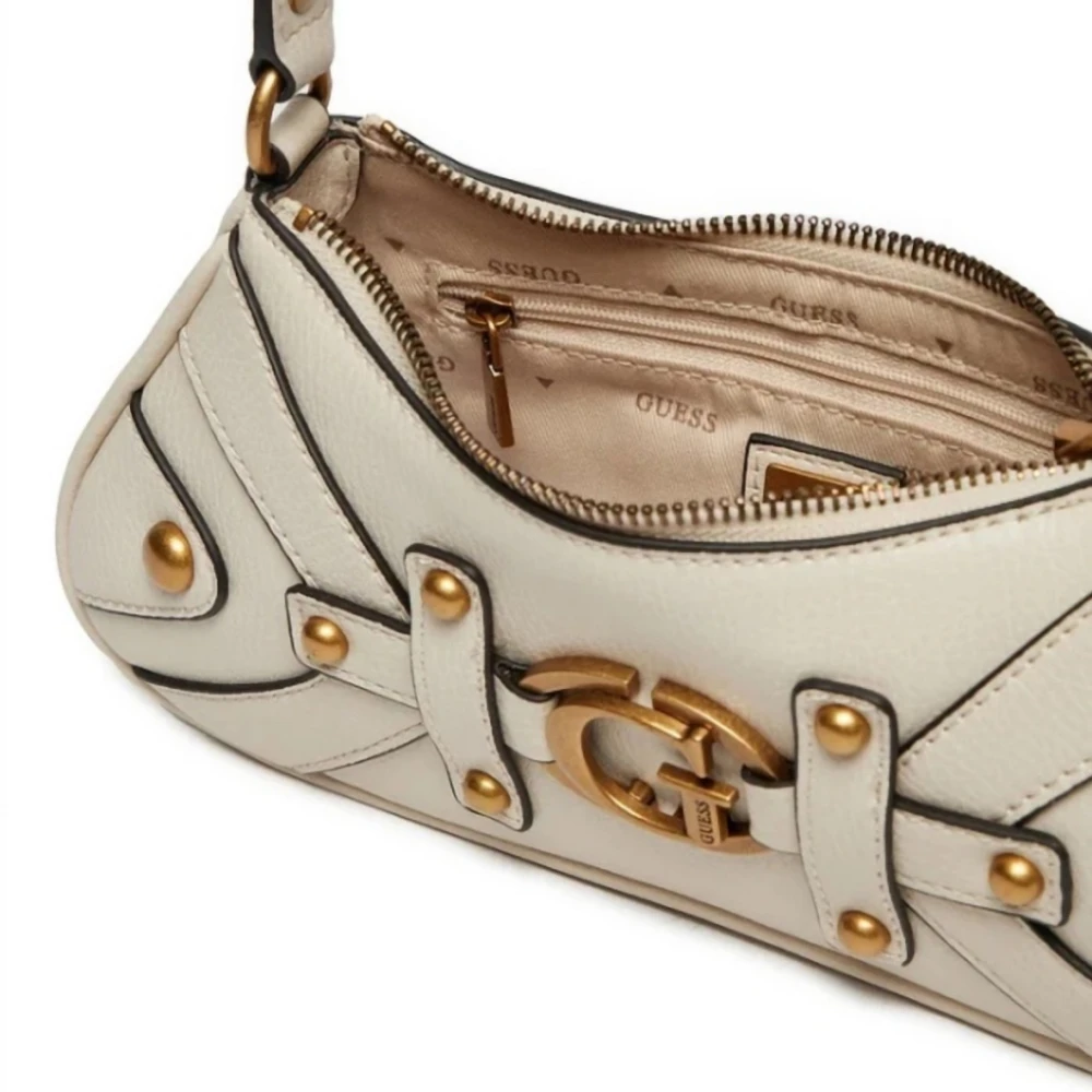 Guess Mini Topzip Schoudertas Beige Dames