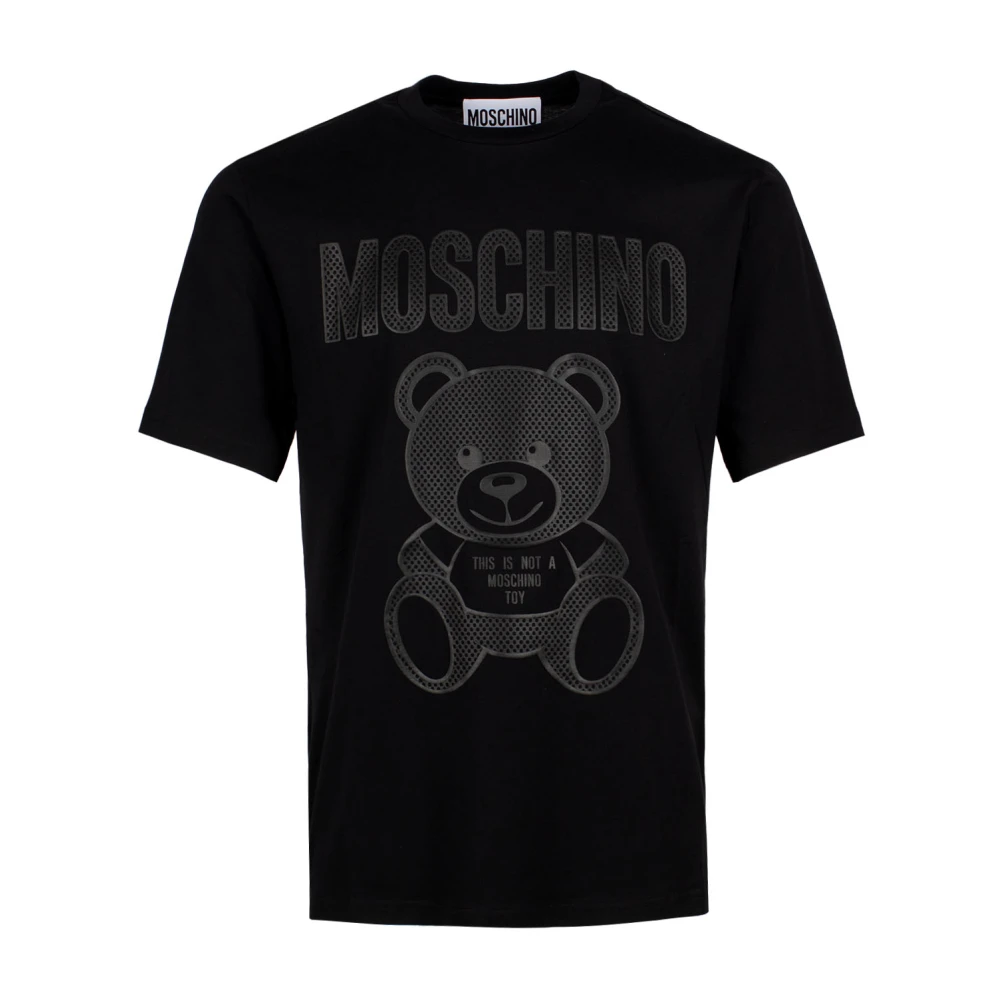 Moschino Teddy Bear Rubberen Katoenen T-shirt Black Heren